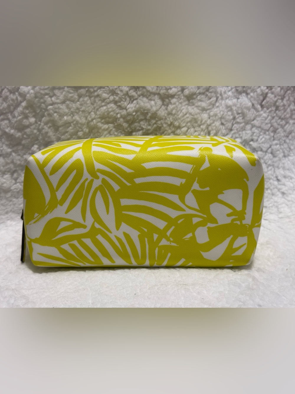 kate spade yellow and white palm print cosmetic pouch - Picture 5 of 8